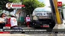 Accidente de transporte público en Chiapas deja a 6 personas lesionadas