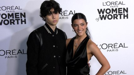 Landon Barker and Charli D'Amelio 2023 L’Oréal Paris’ Women of Worth Gala Black Carpet Fashion