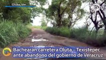 Bachearan carretera Oluta – Texistepec ante abandono del gobierno de Veracruz