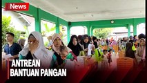 Antrean Ratusan Warga di Cilacap Berebut Bantuan Pangan Telur dan Ayam Gratis