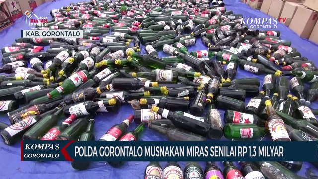 Polda Gorontalo Musnakan Minuman Keras Senilai Rp 1,3 Milyar