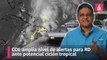 COE amplía las provincias en alertas meteorológicas por potencial ciclón tropical sobre la República Dominicana
