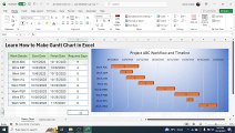 Learn How to Make Gantt Chart in MS Excel
