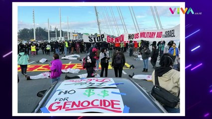 Massa Pro Palestina Blokade Jembatan San Fransisco Bay AS