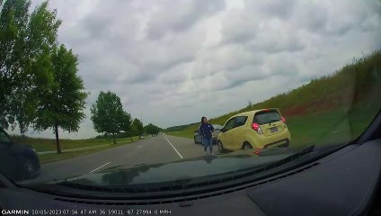 Compact Car Spins Out on Interstate