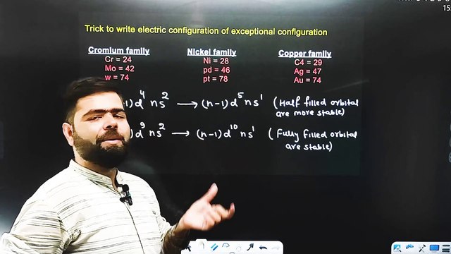Trick to write electronic configuration of exceptional configuration #electronicconfigurations