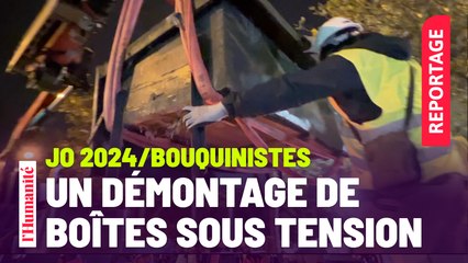 JO 2024. Des bouquinistes émus assistent au démontage de leurs boîtes