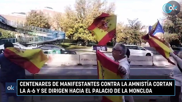 Centenares de manifestantes contra la amnistía cortan la A-6 y se dirigen hacia el Palacio de la Moncloa