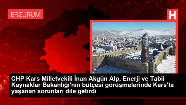 CHP Kars Milletvekili İnan Akgün Alp, Enerji ve Tabii Kaynaklar Bakanlığı'nın bütçesi görüşmelerinde Kars'ta yaşanan sorunları dile getirdi