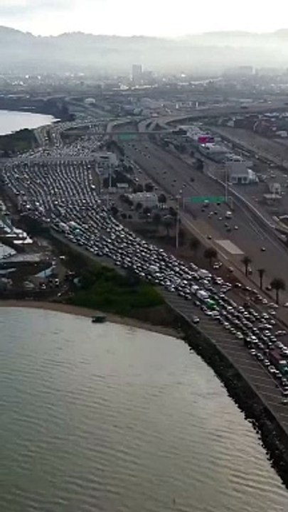 Gazze'de ateşkes talep eden göstericiler, ABD'deki San Francisco Köprüsü'nü trafiğe kapattı