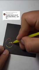 MixArts _ Lettering - GABRIELA con letras Disney sobre cartulina mágica