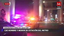 Padre e hijo sufren grave accidente tras caída en estación del metro de Monterrey