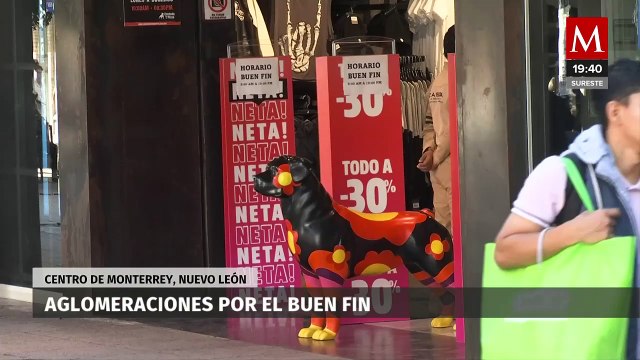 Aglomeraciones en el centro de Monterrey en búsqueda de ofertas por el Buen Fin