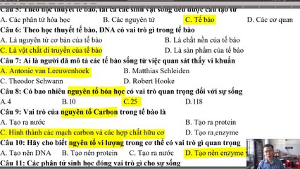 Sinh 10 - Giữa kỳ I Đề 2 2023_2024
