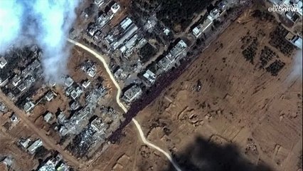 شاهد: صور التقطتها الأقمار الصناعية تظهر النزوح الجماعي للفلسطينيين في غزة