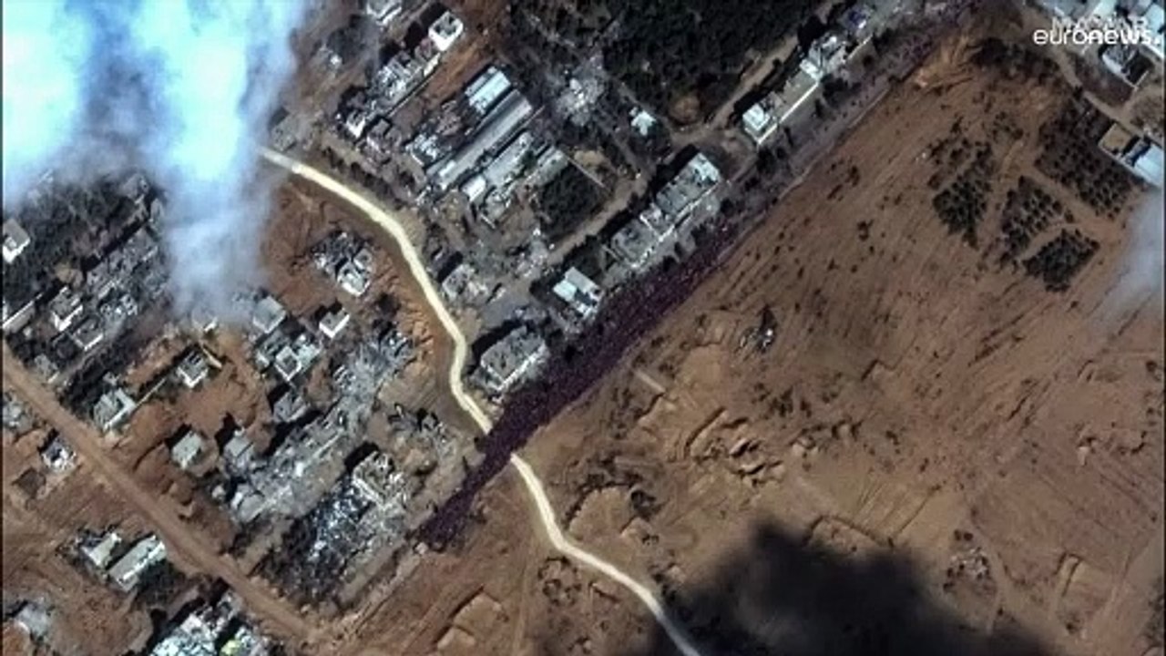 شاهد: صور التقطتها الأقمار الصناعية تظهر النزوح الجماعي للفلسطينيين في غزة