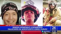 A un año de la tragedia: Rinden homenaje a bomberos fallecidos en Aeropuerto Jorge Chávez