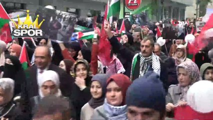 Trabzonspor taraftarından Filistin'e destek yürüyüşü