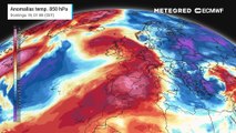 Anomalías de temperatura en 850 hPa (1.500 m aprox.)