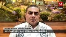 Diputados del PRD apoyan a Cházaro y le solicitan su reintegración a la coordinación de la bancada