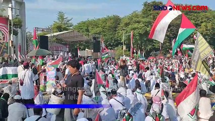Aksi Bela Palestina, Ribuan Warga Turun ke Alun-Alun Sidoarjo