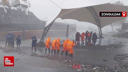 Zonguldak'ta gemi karaya oturdu, mürettebat tahliye edildi