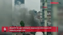 Ataşehir’de geri dönüşüm deposunda yangın