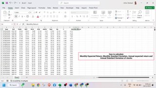 How to Calculate Monthly Expected Return, Standard Deviation in Excel, how to annualize them In urdu