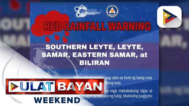 Red rainfall warning, itinaas sa ilang lugar sa Eastern Visayas