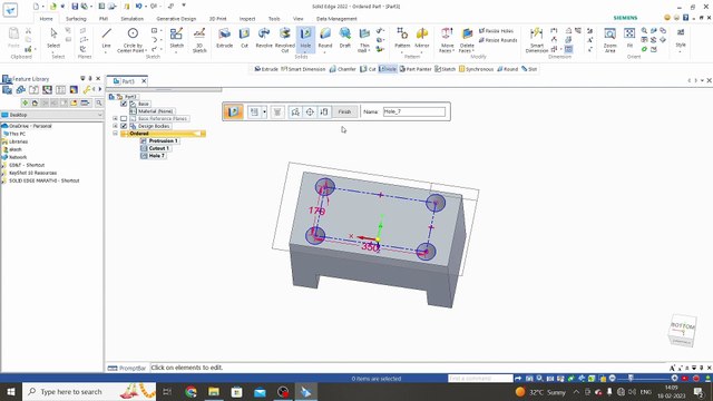 15. Solid edge hole command | solid edge tutorial