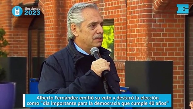 Alberto Fernández emitió su voto y destacó la elección como día importante para la democracia que cumple 40 años