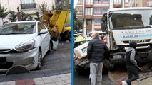 Bağcılar'da çöp kamyonu 7 araca çarparak durabildi; kamyondan atlayan şoför yaralandı