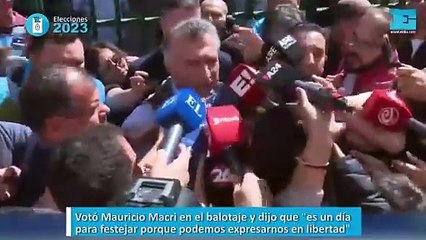 Votó Mauricio Macri en el balotaje y dijo que "es un día para festejar porque podemos expresarnos en libertad"