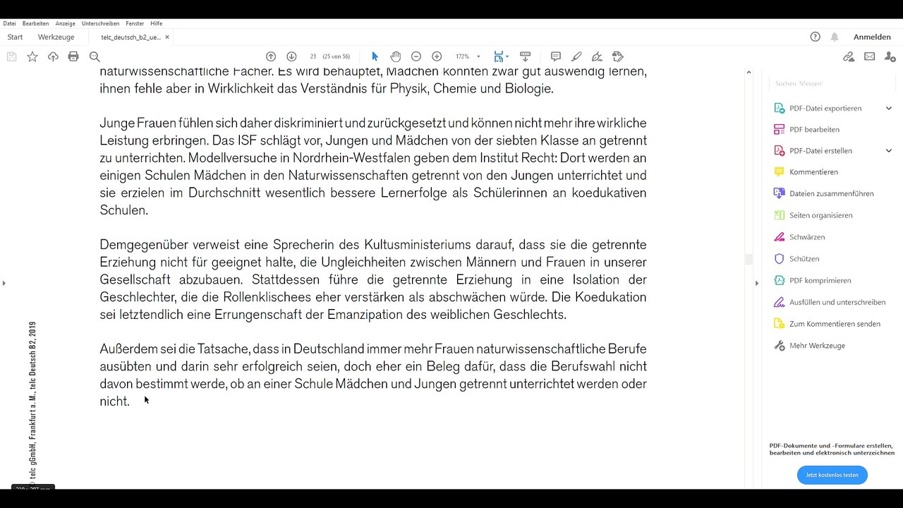 telc Deutsch B2-Prüfung – Teil 11 – Sprechen Teil 2 – Die Diskussion (Ablauf Tipps Beispiel)