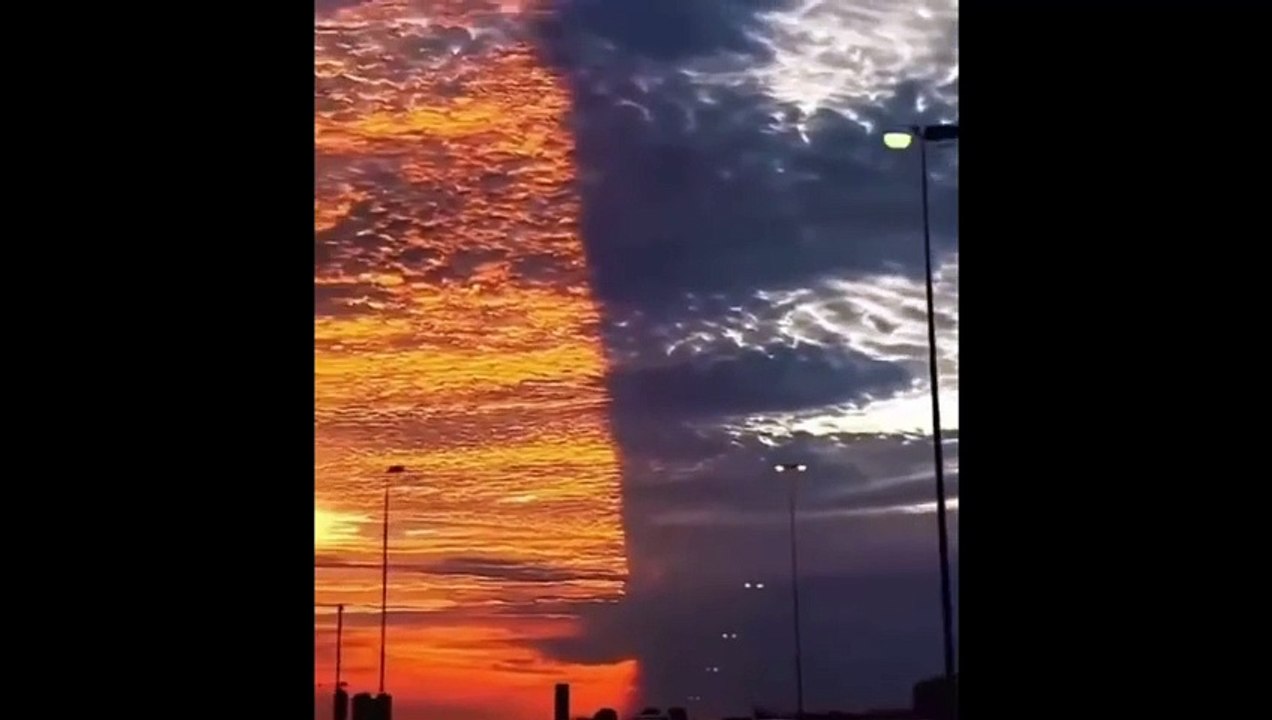 Le ciel de Floride partagé en 2 au coucher du soleil