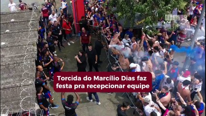 Torcida do Marcílio Dias faz festa pra recepcionar time