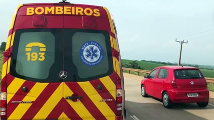 Casal é socorrido pelo Siate após queda de moto na BR-163