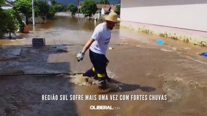 Região sul sofre mais uma vez com fortes chuvas