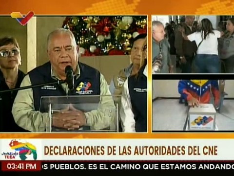 Pdte. del CNE. Elvis Amoroso felicita al pueblo por su masiva participación en el simulacro