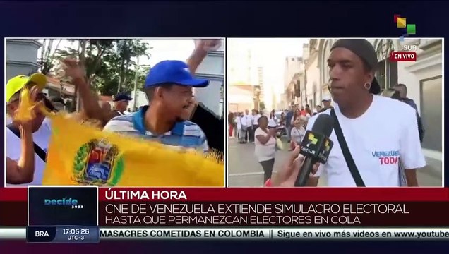 Venezuela: Extienden simulacro electoral hasta que prevalezcan electores en cola