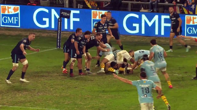 TOP 14 - Essai de Alistair CROSSDALE (USAP) - USA Perpignan - Montpellier Hérault Rugby