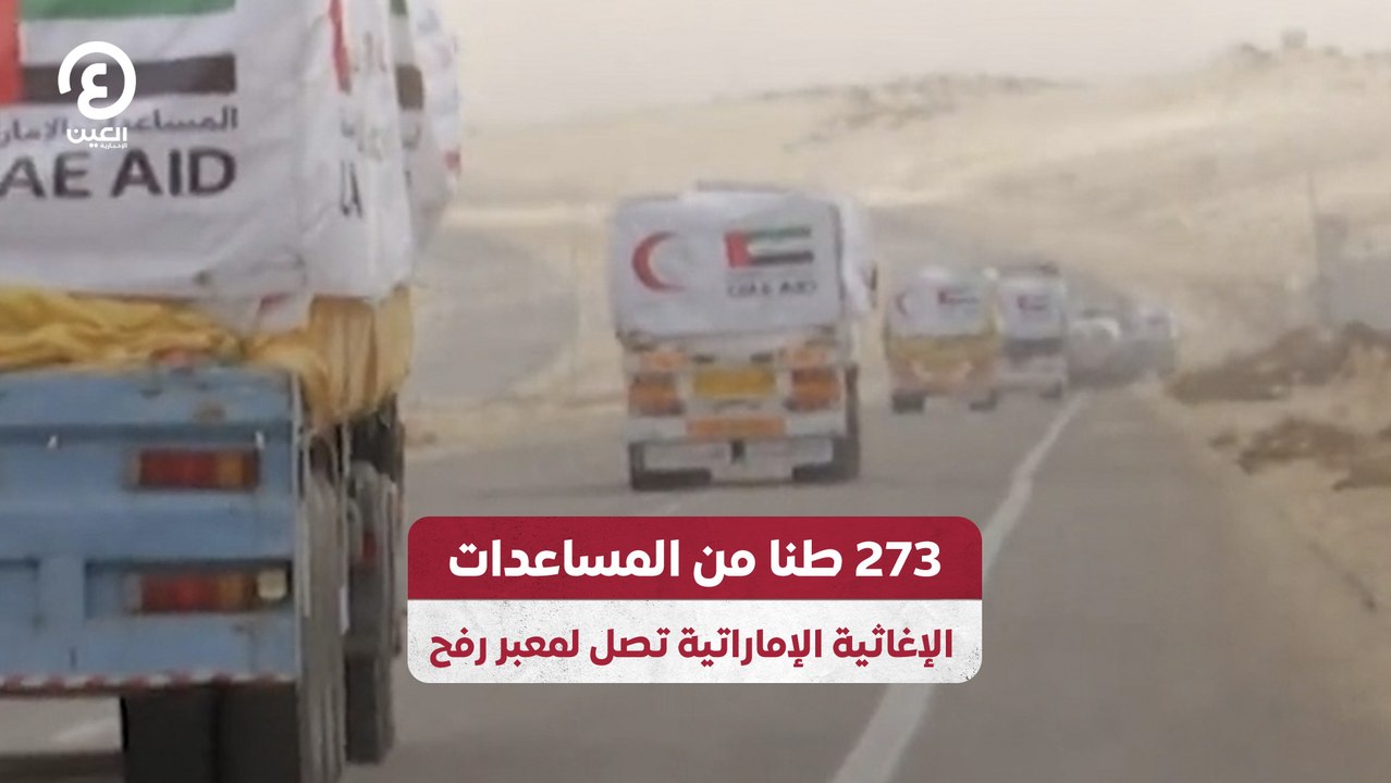 273 طنا من المساعدات الإغاثية الإماراتية تصل لمعبر رفح