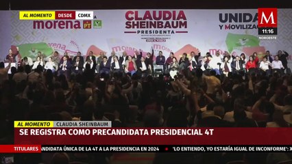 Claudia Sheinbaum se registra como precandidata presidencial de la 4T