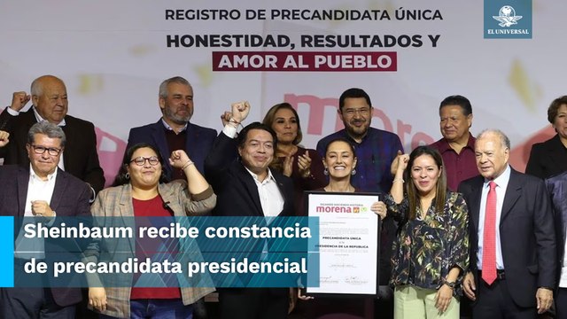 Sheinbaum se registra como precandidata única por alianza Morena, PT y PVEM a la Presidencia