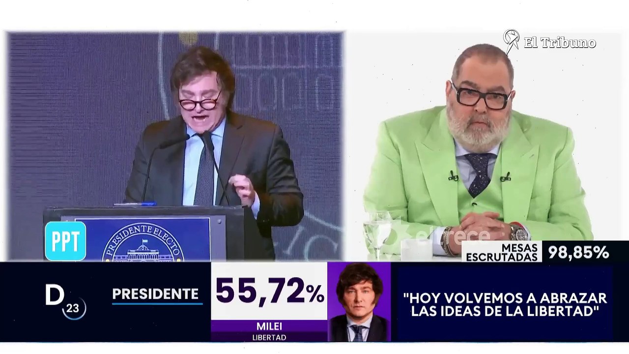 El discurso de Javier Milei tras ganar las elec...