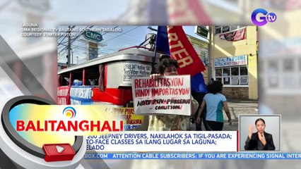 Nasa 200 jeepney drivers, nakilahok sa tigil-pasada; face-to-face classes sa ilang lugar sa laguna; kanselado | BT