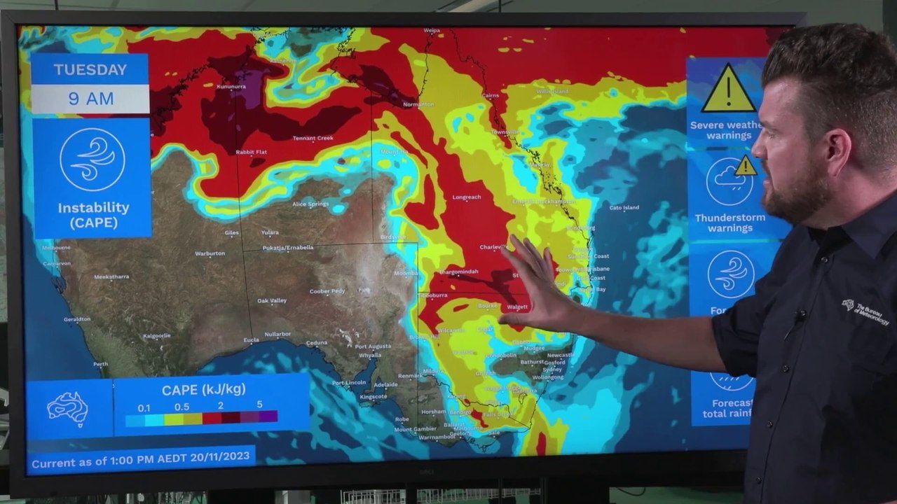 Widespread rainfall and severe thunderstorms on the way