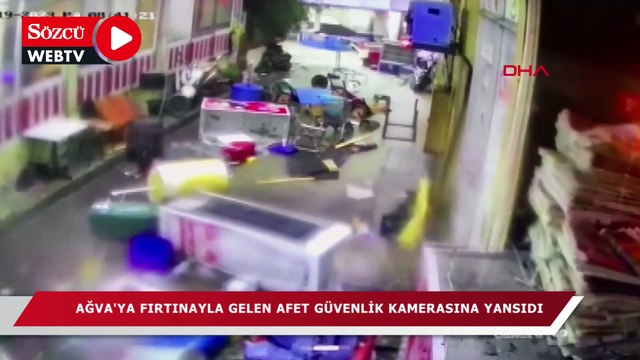 Şile Ağva'ya fırtınayla gelen afet güvenlik kamerasında