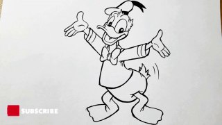 HOW TO DRAW DONALD DUCK EASY STEP BY STEP