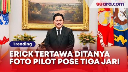 Erick Thohir Tertawa Ditanya Foto Pilot Garuda Pose Tiga Jari Dengan Mahfud MD: Kan Bukan ASN
